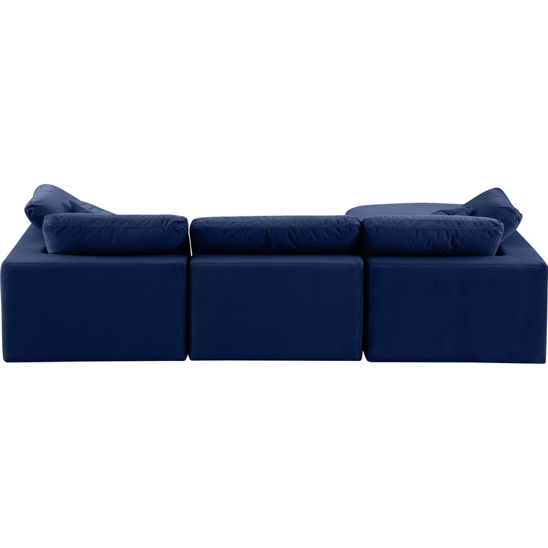 Meridian Comfy Navy Velvet Modular Sectional IMAGE 6