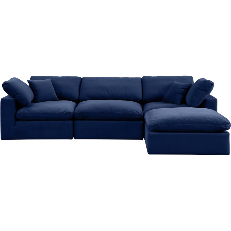 Meridian Comfy Navy Velvet Modular Sectional IMAGE 8