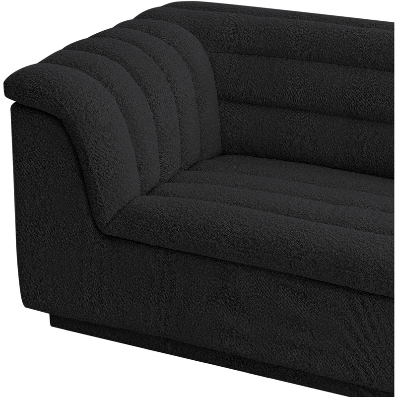 Meridian Cascade Black Boucle Fabric Loveseat IMAGE 10