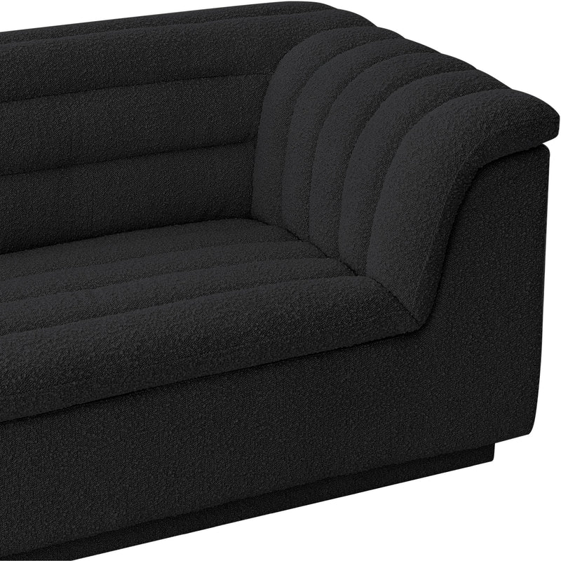 Meridian Cascade Black Boucle Fabric Loveseat IMAGE 11