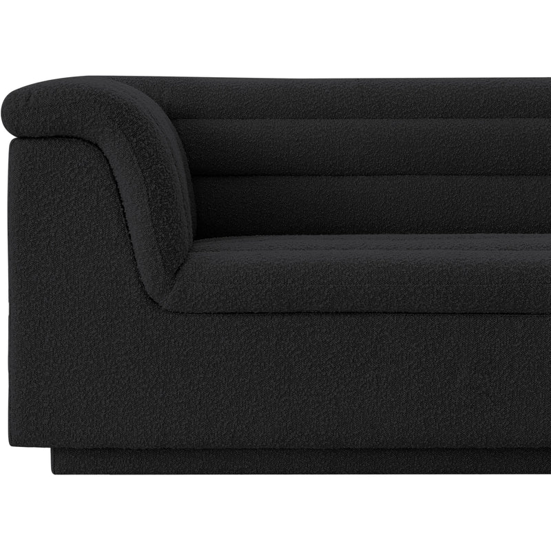 Meridian Cascade Black Boucle Fabric Loveseat IMAGE 12