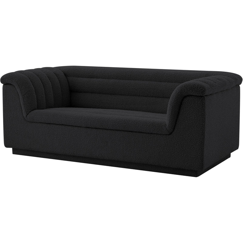 Meridian Cascade Black Boucle Fabric Loveseat IMAGE 18