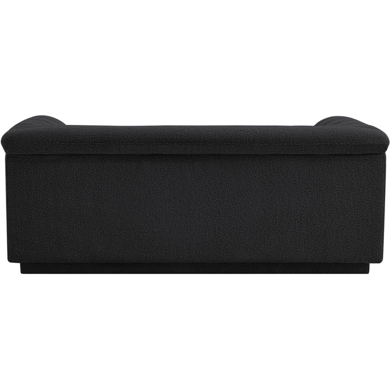 Meridian Cascade Black Boucle Fabric Loveseat IMAGE 3