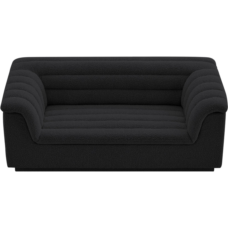 Meridian Cascade Black Boucle Fabric Loveseat IMAGE 4