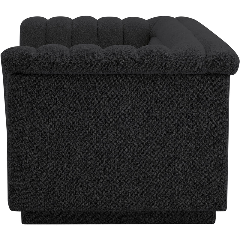 Meridian Cascade Black Boucle Fabric Loveseat IMAGE 6