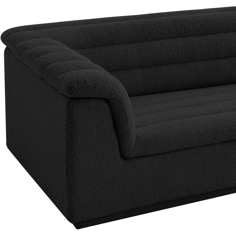 Meridian Cascade Black Boucle Fabric Loveseat IMAGE 8