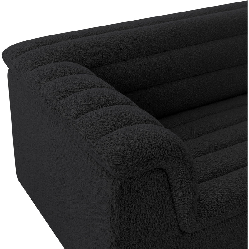 Meridian Cascade Black Boucle Fabric Loveseat IMAGE 9