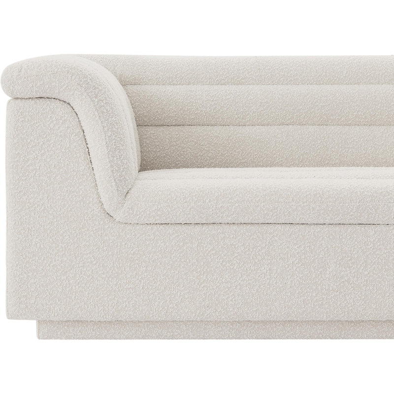 Meridian Cascade Cream Boucle Fabric Loveseat IMAGE 11