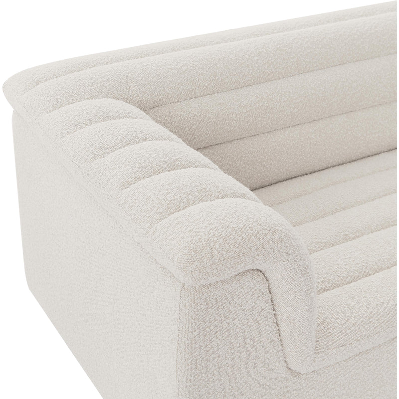 Meridian Cascade Cream Boucle Fabric Loveseat IMAGE 12