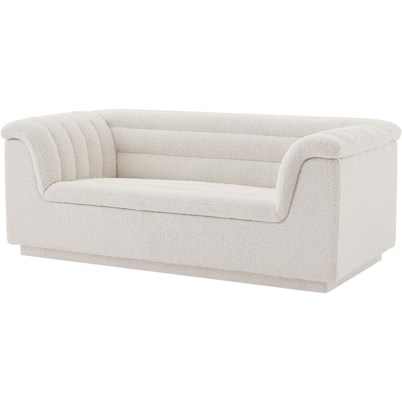 Meridian Cascade Cream Boucle Fabric Loveseat IMAGE 18