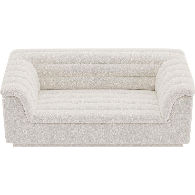 Meridian Cascade Cream Boucle Fabric Loveseat IMAGE 4