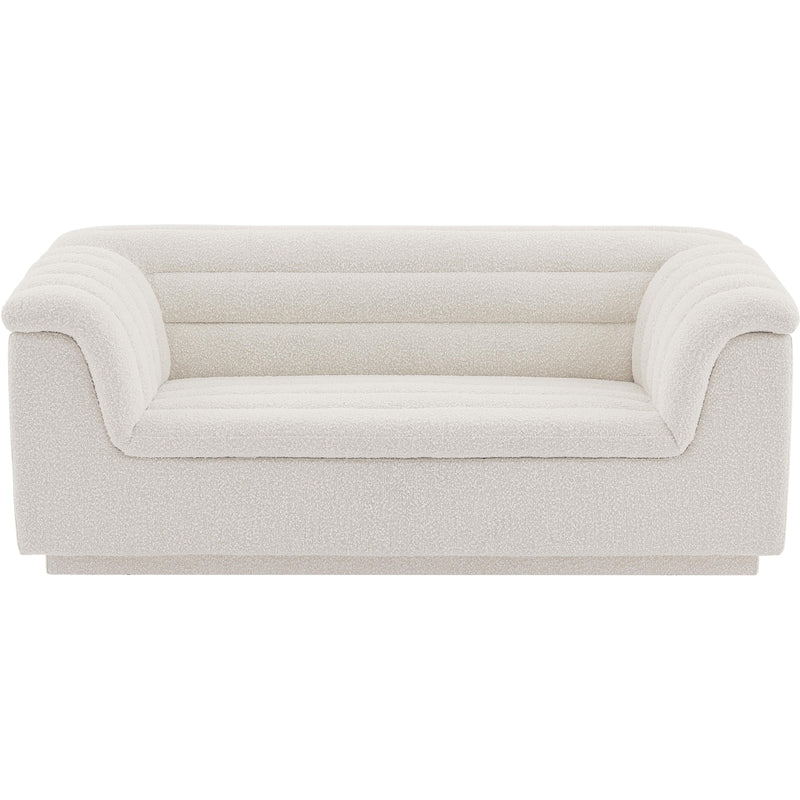 Meridian Cascade Cream Boucle Fabric Loveseat IMAGE 5