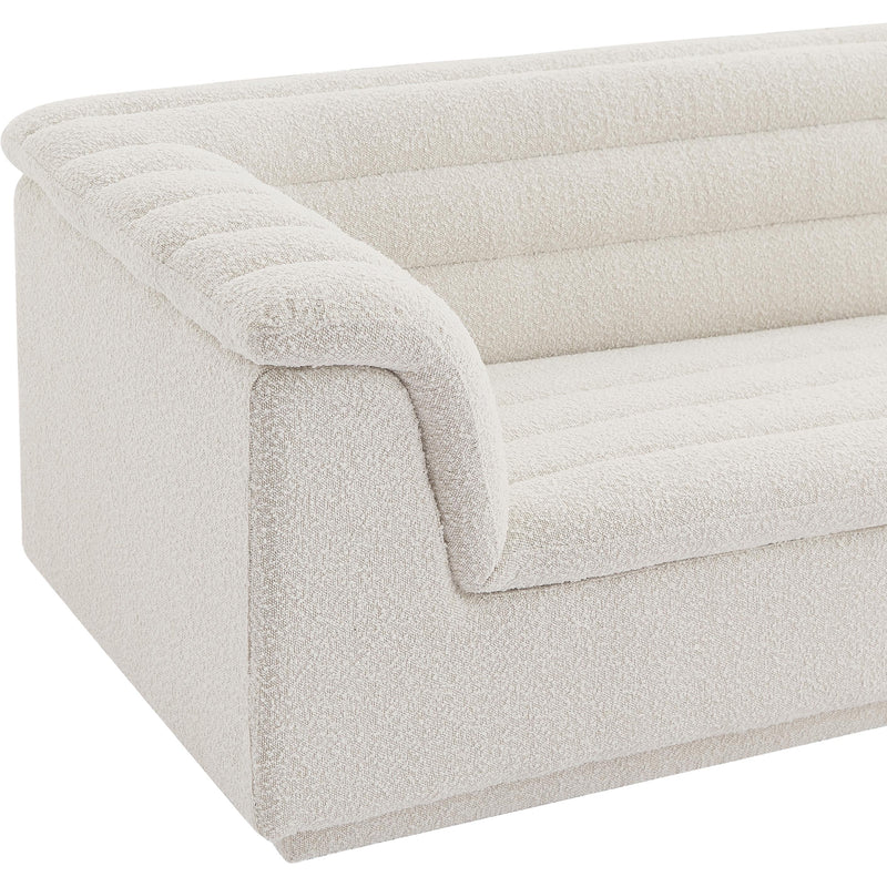 Meridian Cascade Cream Boucle Fabric Loveseat IMAGE 8