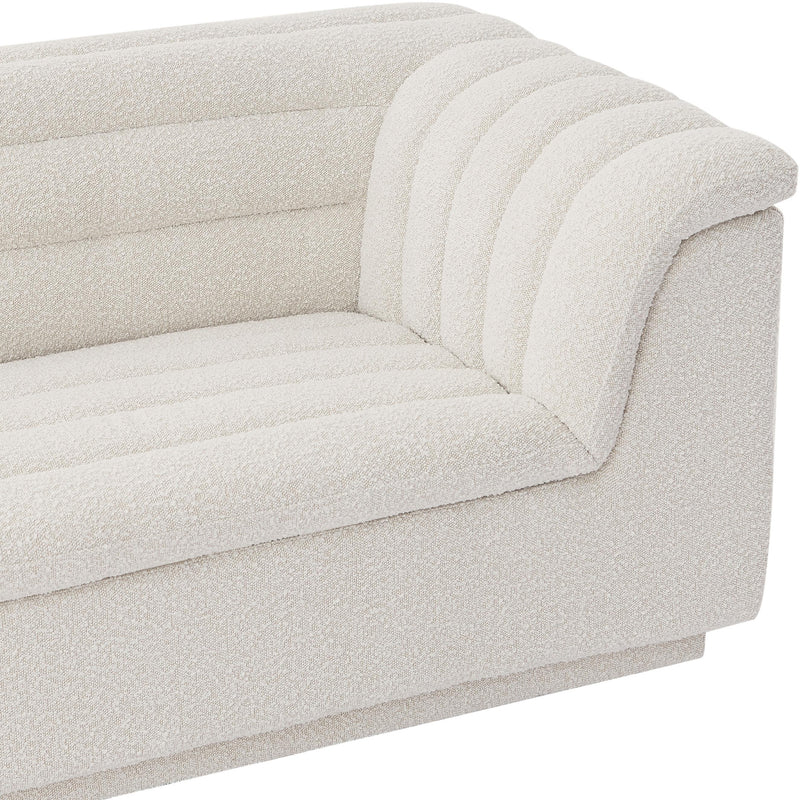 Meridian Cascade Cream Boucle Fabric Loveseat IMAGE 9