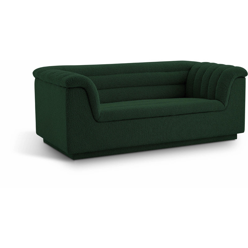 Meridian Cascade Green Boucle Fabric Loveseat IMAGE 1