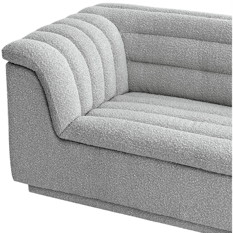 Meridian Cascade Grey Boucle Fabric Loveseat IMAGE 10