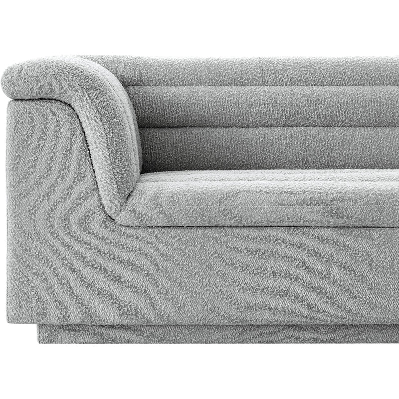 Meridian Cascade Grey Boucle Fabric Loveseat IMAGE 11