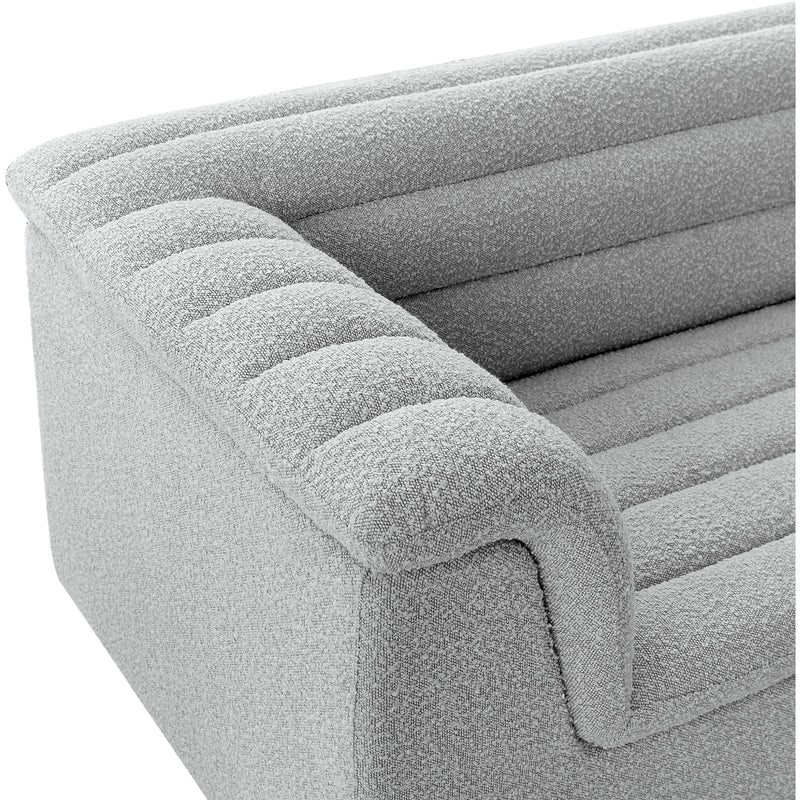 Meridian Cascade Grey Boucle Fabric Loveseat IMAGE 12