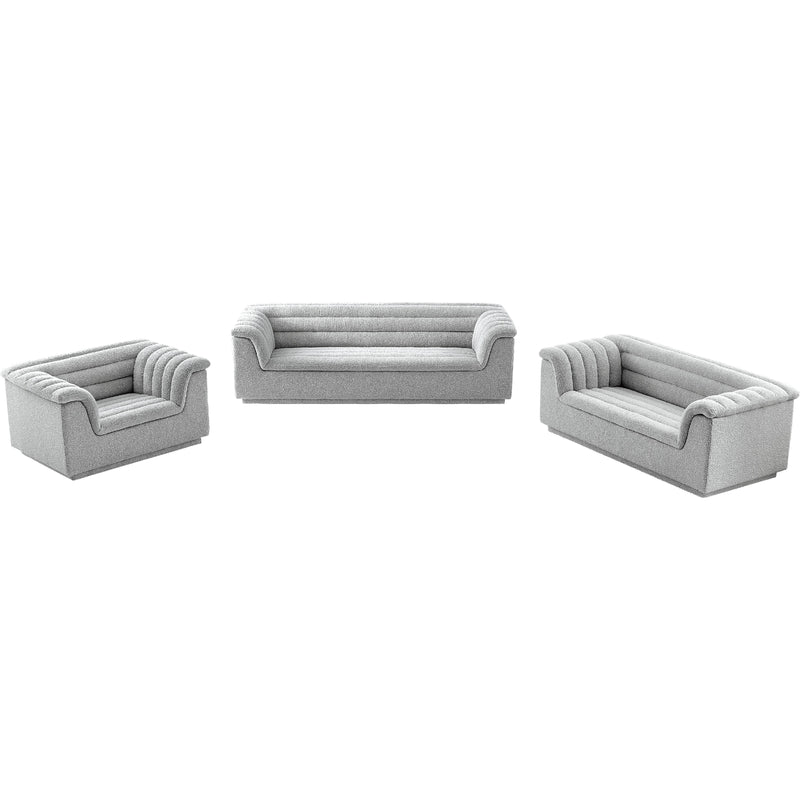 Meridian Cascade Grey Boucle Fabric Loveseat IMAGE 16