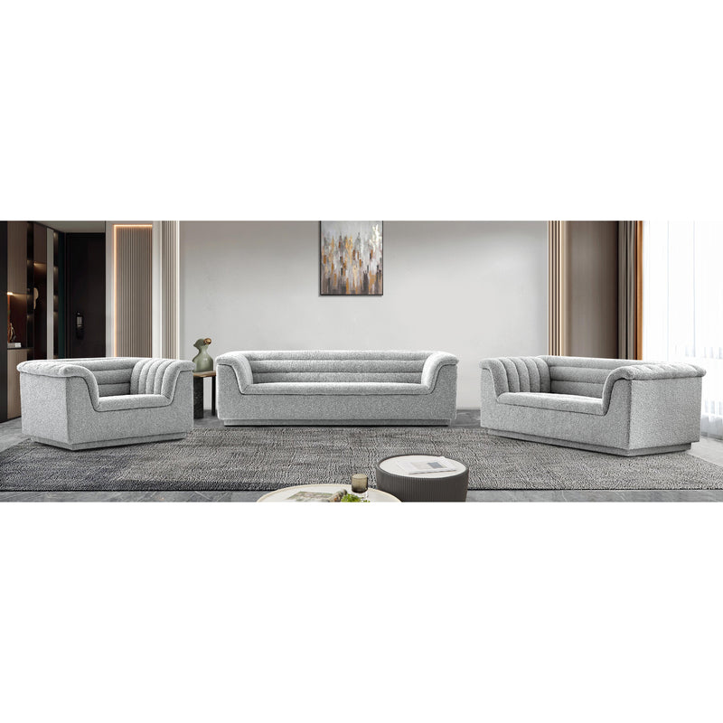 Meridian Cascade Grey Boucle Fabric Loveseat IMAGE 17