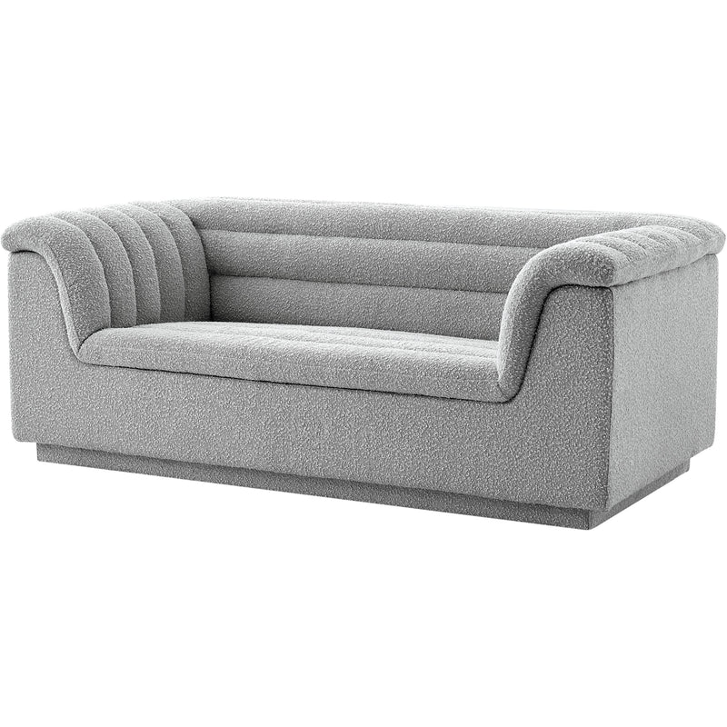 Meridian Cascade Grey Boucle Fabric Loveseat IMAGE 18