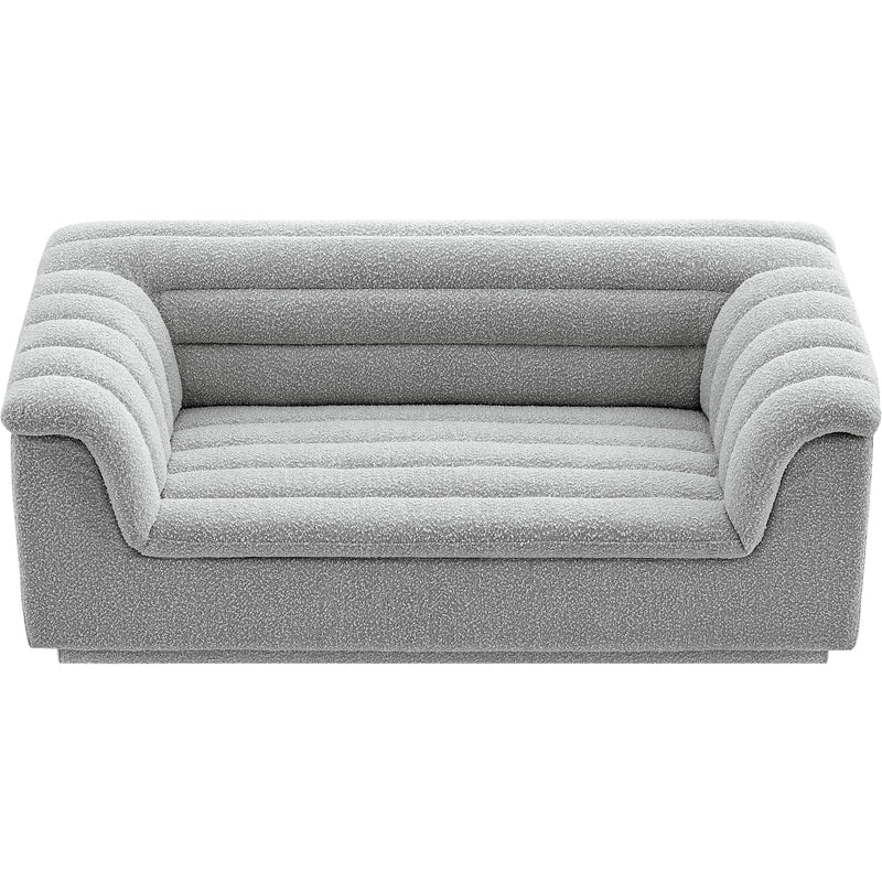 Meridian Cascade Grey Boucle Fabric Loveseat IMAGE 4