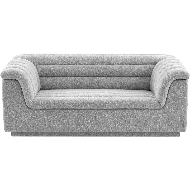 Meridian Cascade Grey Boucle Fabric Loveseat IMAGE 5