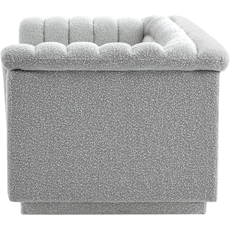 Meridian Cascade Grey Boucle Fabric Loveseat IMAGE 6