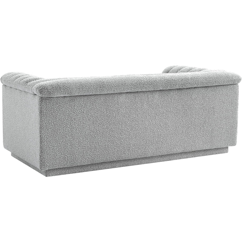 Meridian Cascade Grey Boucle Fabric Loveseat IMAGE 7