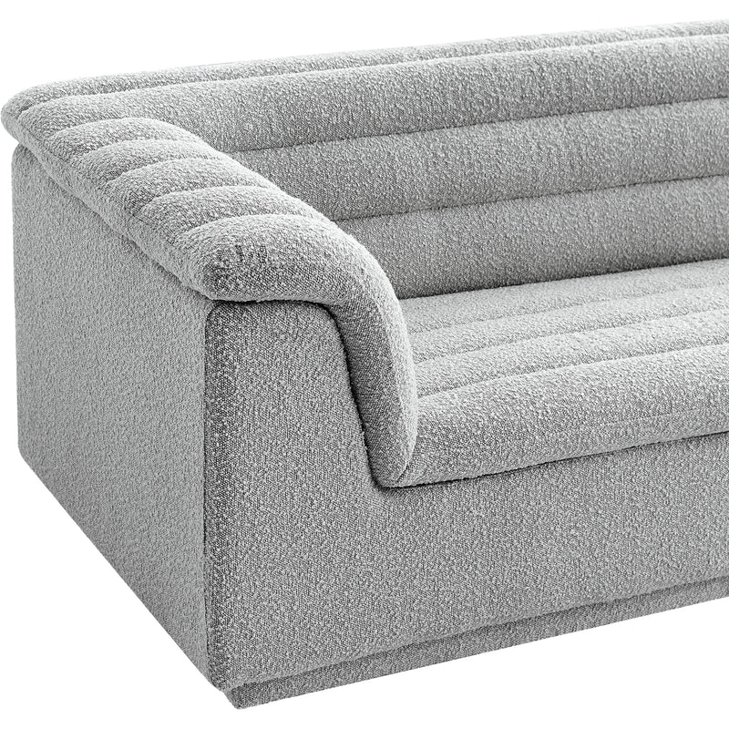 Meridian Cascade Grey Boucle Fabric Loveseat IMAGE 8