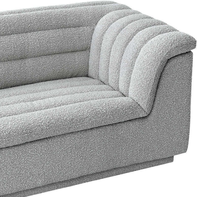 Meridian Cascade Grey Boucle Fabric Loveseat IMAGE 9