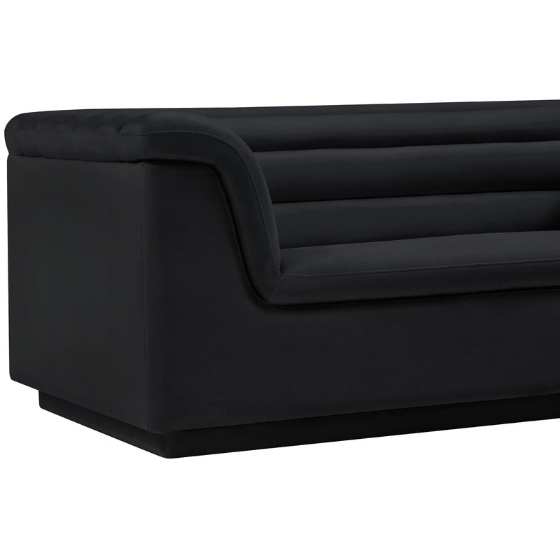 Meridian Cascade Black Velvet Fabric Loveseat IMAGE 10