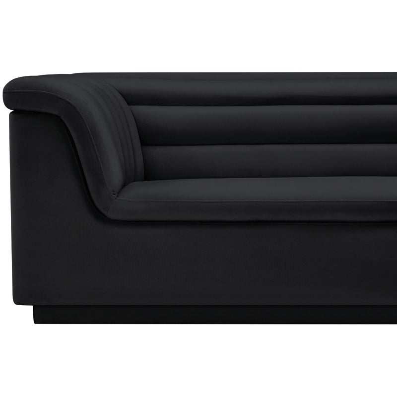 Meridian Cascade Black Velvet Fabric Loveseat IMAGE 11