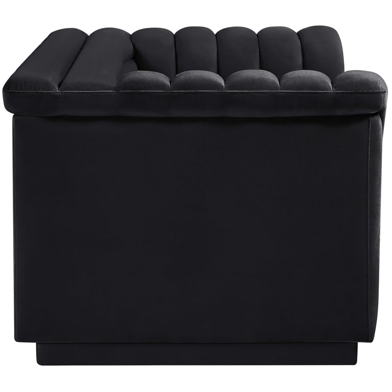 Meridian Cascade Black Velvet Fabric Loveseat IMAGE 7