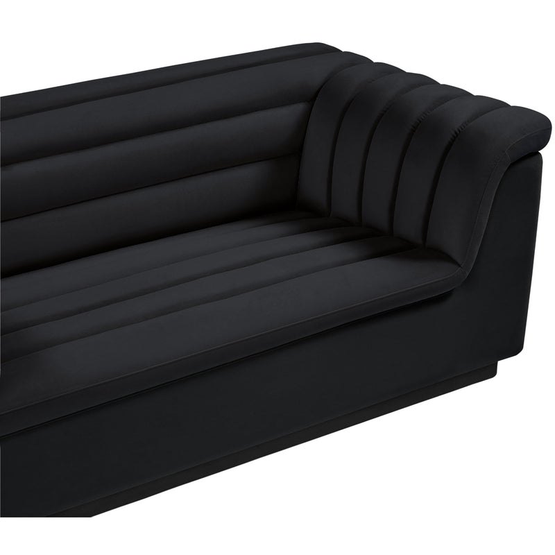 Meridian Cascade Black Velvet Fabric Loveseat IMAGE 8