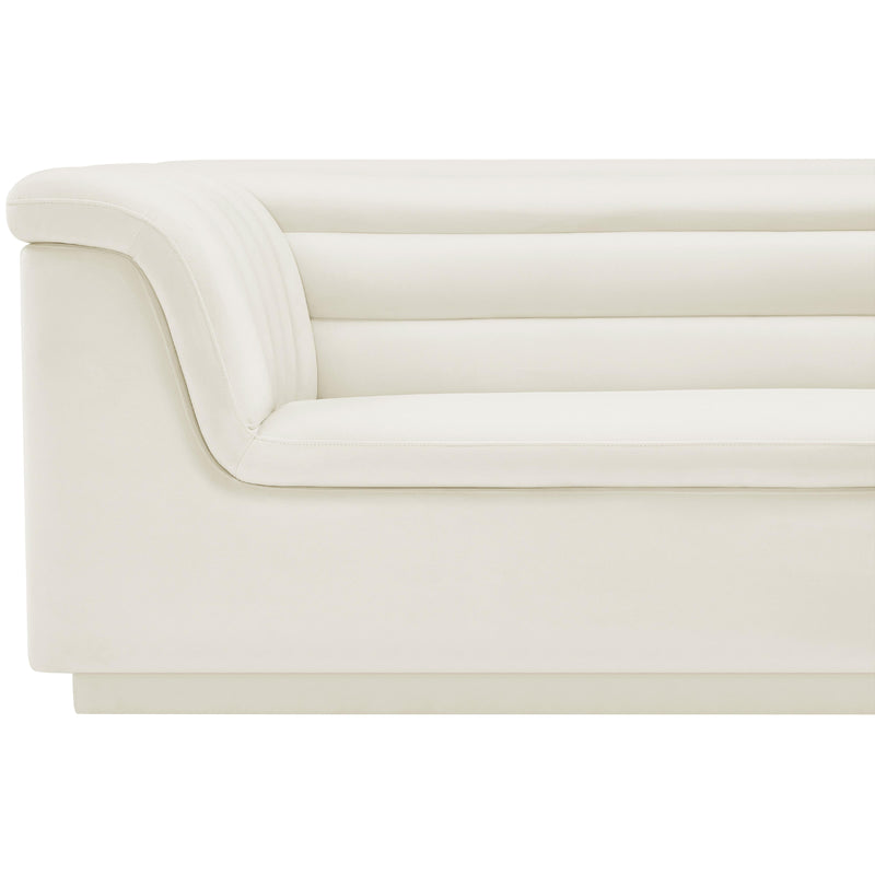 Meridian Cascade Cream Velvet Fabric Loveseat IMAGE 11