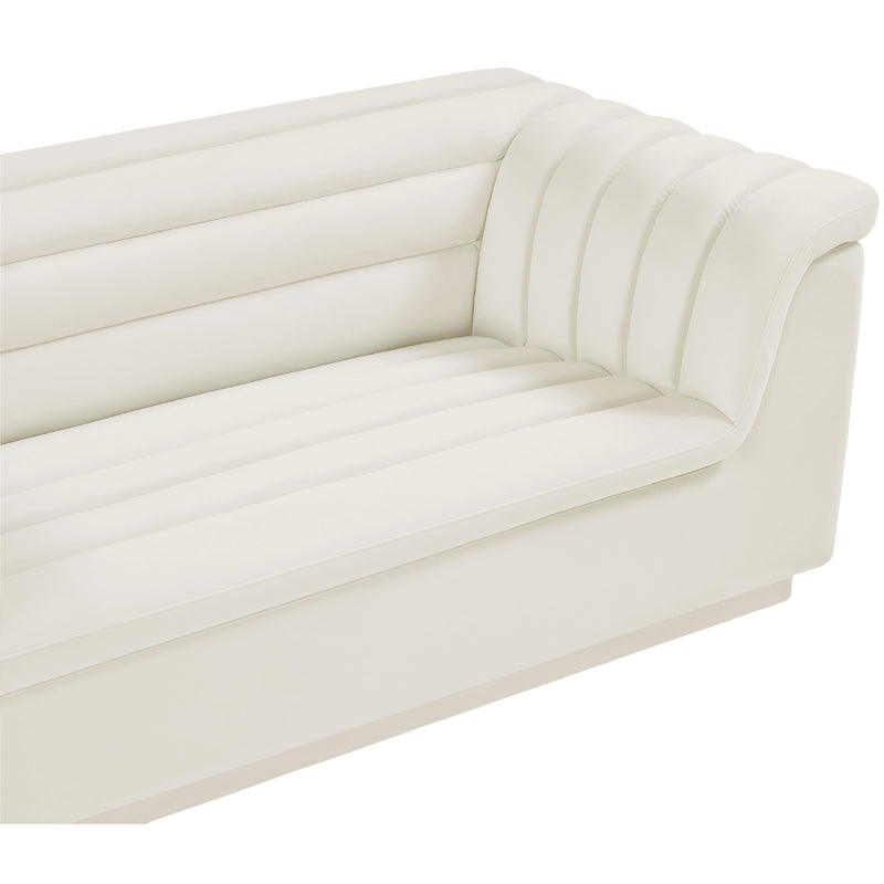 Meridian Cascade Cream Velvet Fabric Loveseat IMAGE 8