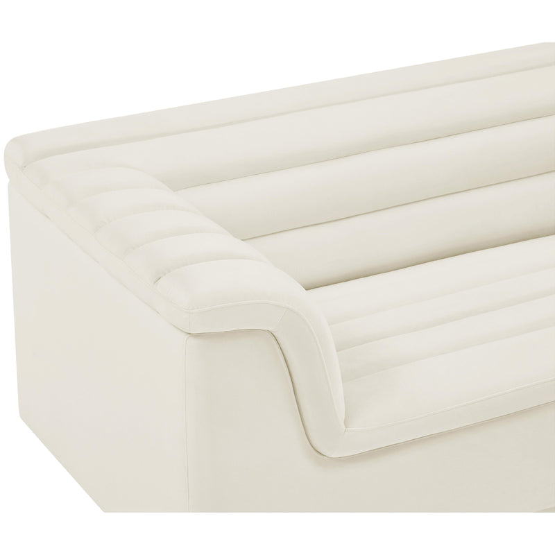 Meridian Cascade Cream Velvet Fabric Loveseat IMAGE 9