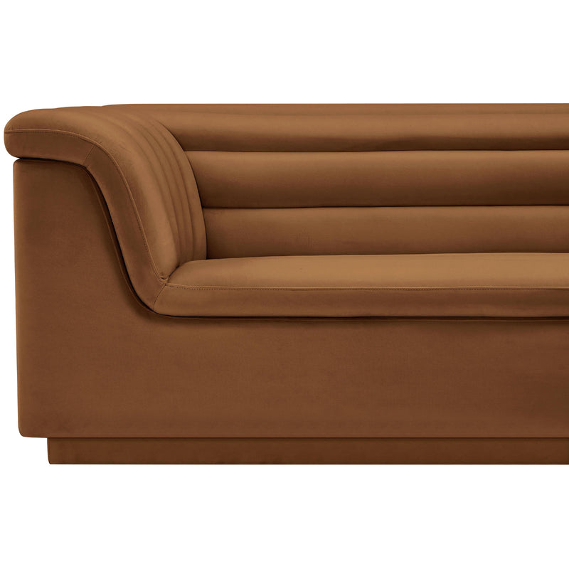 Meridian Cascade Saddle Velvet Fabric Loveseat IMAGE 11