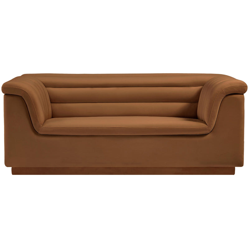 Meridian Cascade Saddle Velvet Fabric Loveseat IMAGE 5