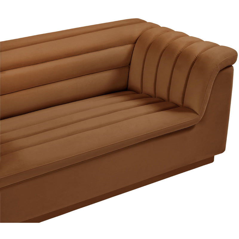 Meridian Cascade Saddle Velvet Fabric Loveseat IMAGE 8