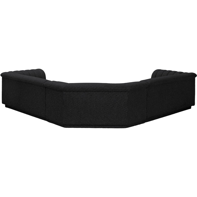 Meridian Cascade Black Boucle Fabric Modular Sectional IMAGE 3