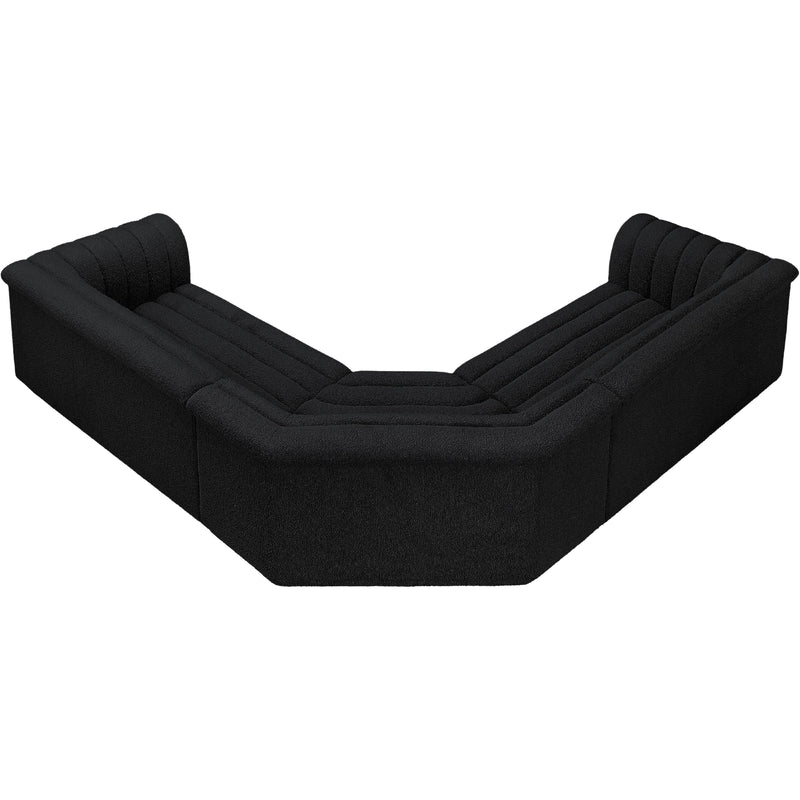 Meridian Cascade Black Boucle Fabric Modular Sectional IMAGE 5