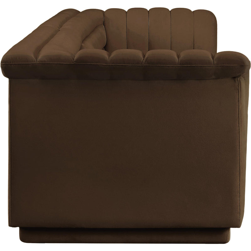 Meridian Cascade Brown Velvet Fabric Modular Sofa IMAGE 6