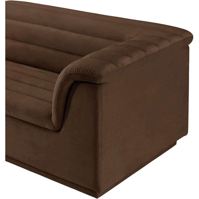 Meridian Cascade Brown Velvet Fabric Modular Sofa IMAGE 9