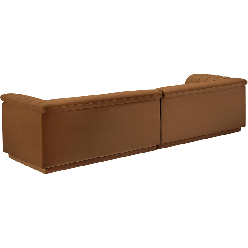Meridian Cascade Saddle Velvet Fabric Modular Sofa IMAGE 7