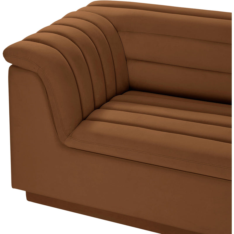Meridian Cascade Saddle Velvet Fabric Modular Sofa IMAGE 8