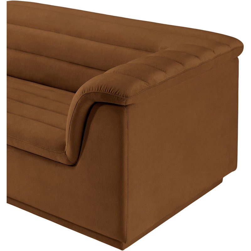 Meridian Cascade Saddle Velvet Fabric Modular Sofa IMAGE 9
