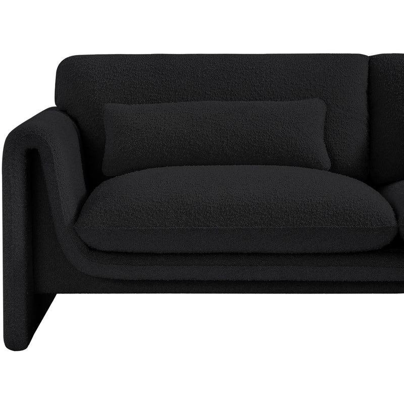 Meridian Stylus Black Boucle Fabric Loveseat IMAGE 10