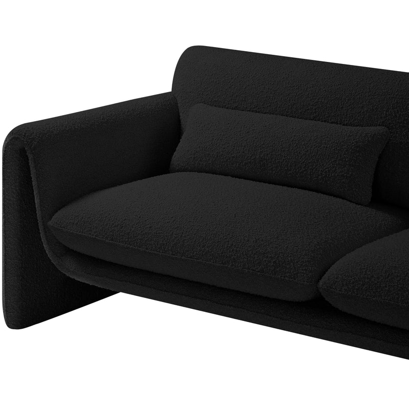 Meridian Stylus Black Boucle Fabric Loveseat IMAGE 11